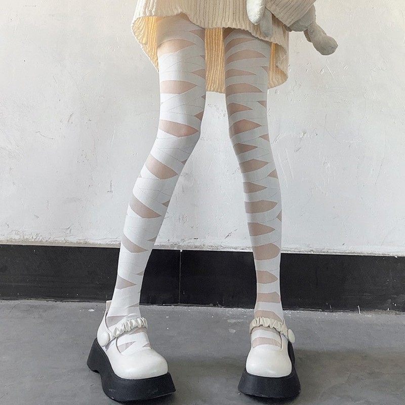 LIMSE Black and White 2-piece Set, Bandage, Tights, Lolita, Gothic