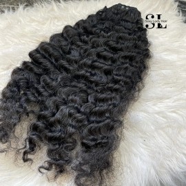 Hair Supplier Silky Straight Bundles Wholesale Raw Vietnamese Human Hair Extension Natural Wave Burmese Curly Cambodian Hairstyle: natural wave 1 piece, color: natural black, Stretched Length: 18 Inches