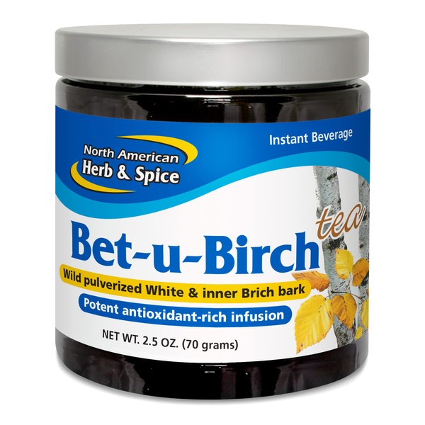 North American Herb & Spice Bet-U-Birch Tea - 2.5 oz. - Instant Birch Bark Tea Beverage - Natural Source of Antioxidants & Vitamins - Non-GMO - 35 Servings