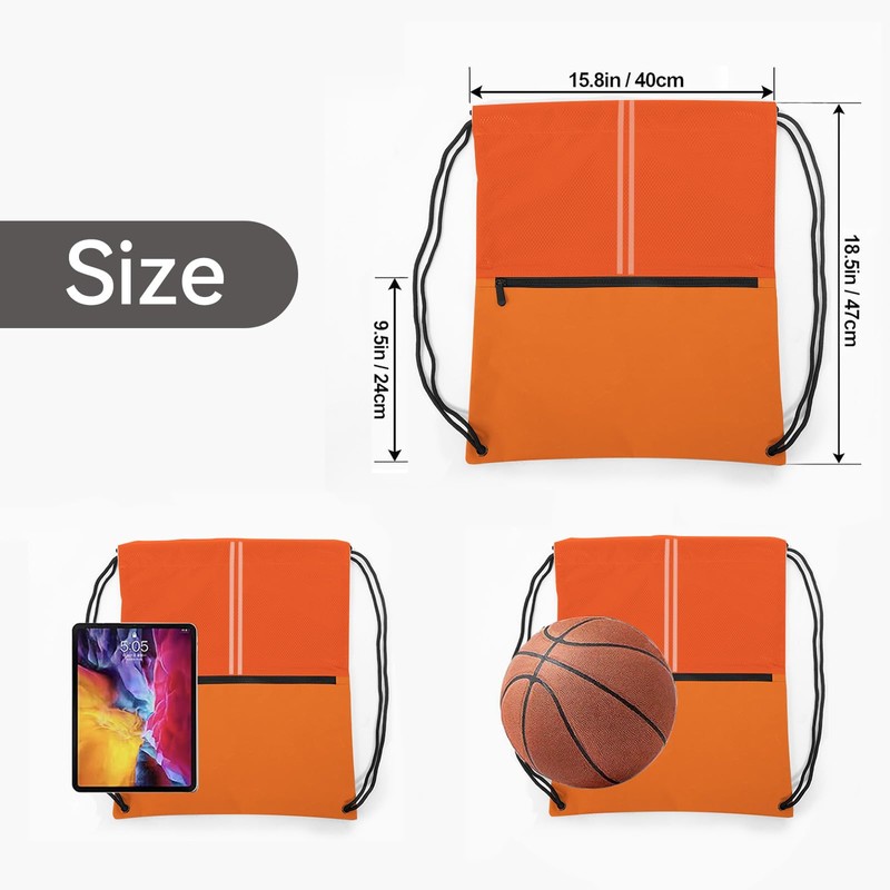 JOYNYON Mochila con cordón resistente al agua (naranja), Naranja, Large,