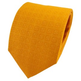 TigerTie Satin Silk Tie Yellow Daffodil Yellow Dark Yellow Patterned - Tie Silk Binder Tie, yellow