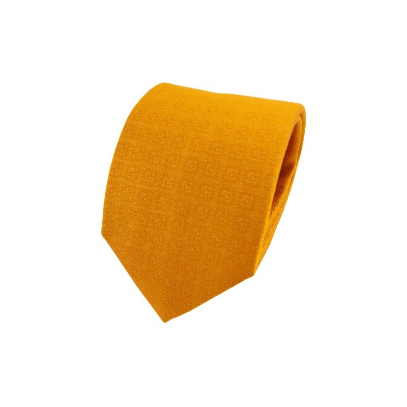 TigerTie Satin Silk Tie Yellow Daffodil Yellow Dark Yellow Patterned