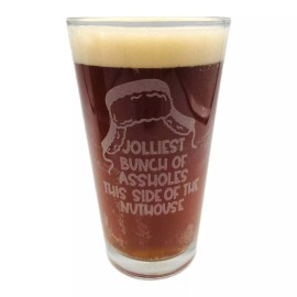 Shabby Sign Shoppe Jolliest Bunch Side Nuthouse PINT GLASS Quote Clark Griswold Christmas Vacation