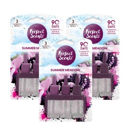 Perfect Scents 3 Scents Air Freshener Refill - Compatible with 3volution - Summer Meadow - (3 Pack) 3x20ml