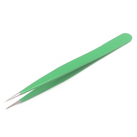 Tweezers for Ingrown Hair - Stainless Steel Precision Sharp Tweezers for Splinters, Ticks and Glass Removal - Best for Eyebrow Hair, Facial Hair Removal - Steel Pointy (Green) By G.S Online Store