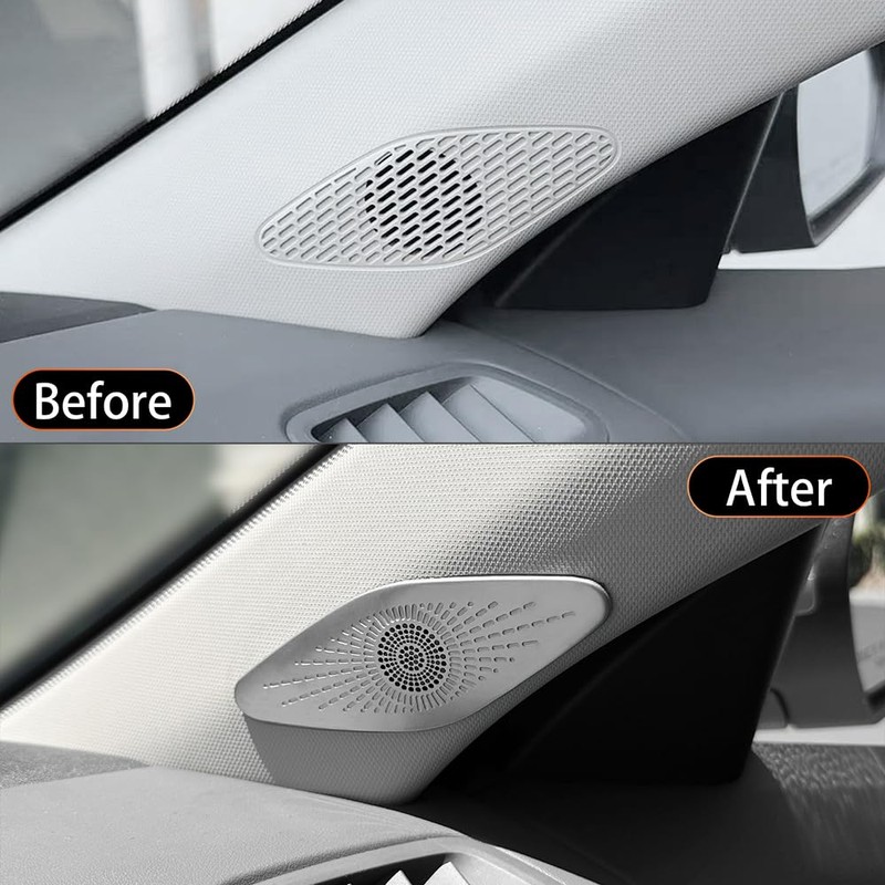 YOUTOOCAR 2PCS Stainless Steel Front Door A-Pillar Speaker Covers Trim