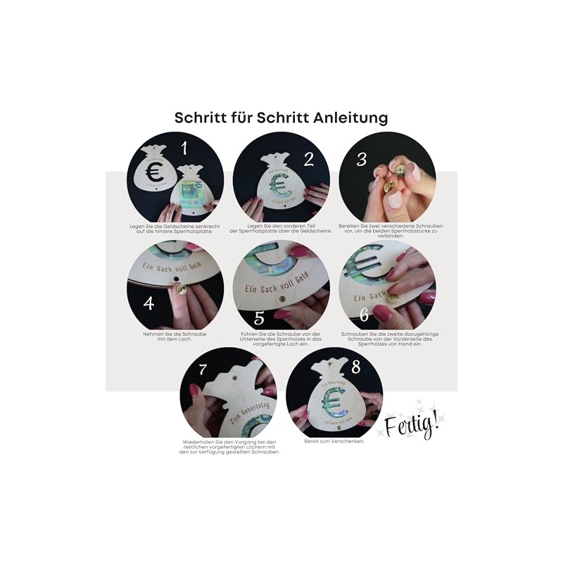 ZUKLA¬Æ Verpackung f√ºr Geldgeschenke Geburtstag, Weihnachten - Geldgeschenk Verpackung Holz