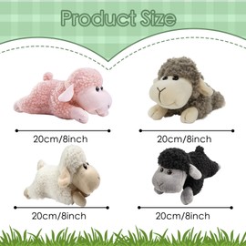 lilizzhoumax Simulation Lamb Plush Toy 20cm/8”, lie Realistic Stuffed Animal Wild Cute Sheep Plush Toy, Super Soft Sheep Plush Home Decoration Animal Toys, Gift for Friends and Kids pink