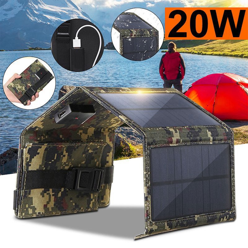 Solar Panel Professional 20W Efficient Waterproof 4 Folds Monocrystalline Silicon