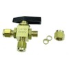 HongBoW Hardware Brass Instrument 3 Way Ball Valve L Port