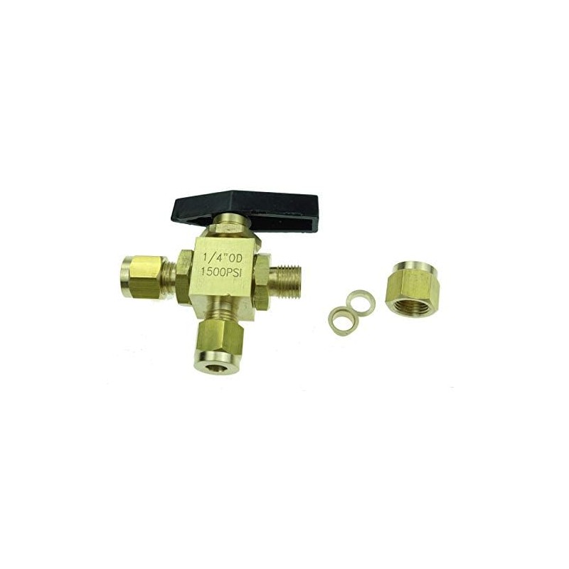 HongBoW Hardware Brass Instrument 3 Way Ball Valve L Port