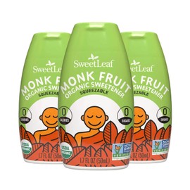 SweetLeaf Organic Monk Fruit Liquid Drops, Unflavored - 1.7 Fl Oz, 3 Pack