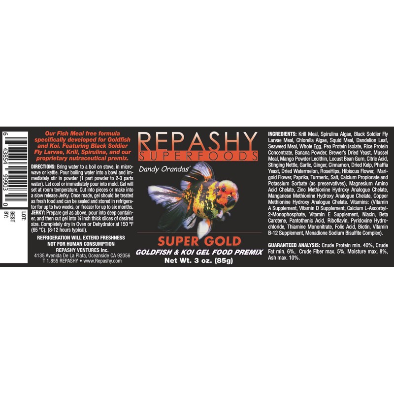 Repashy Super Gold - Goldfish and Koi Gel Food (12