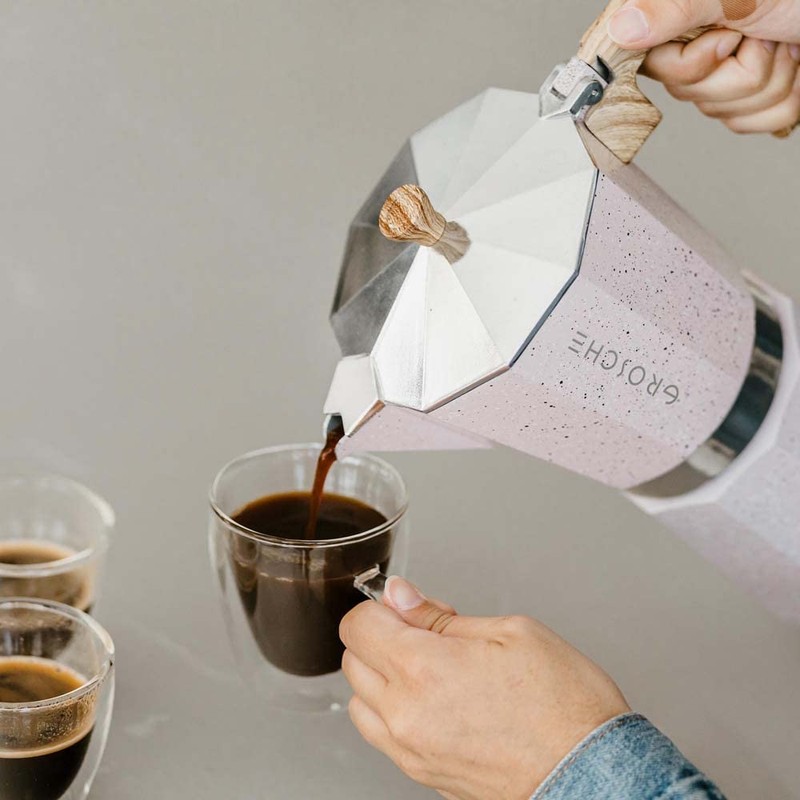 GROSCHE Milano Moka pot, Stovetop Espresso maker, Greca Coffee Maker,