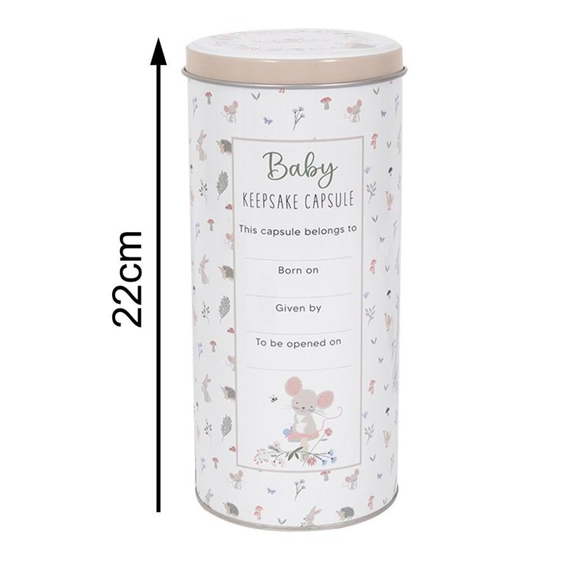 Baby Keepsake Tin Capsule Photo Frame Growth Chart Children's Memory
