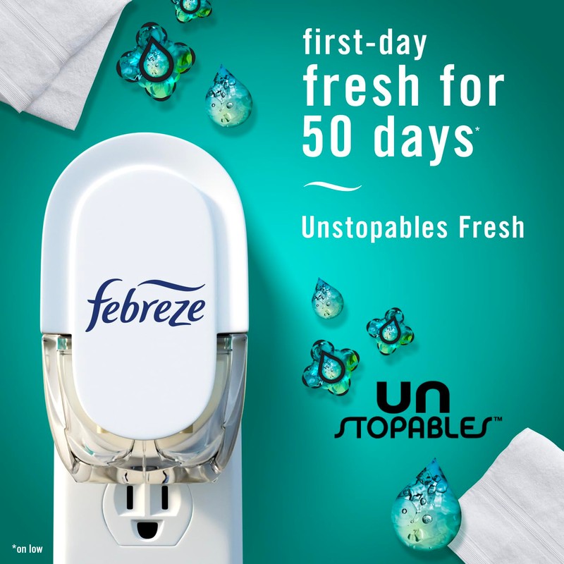 Febreze Plug in Air Freshener, Odor-Fighting Scented Oil Refill, Air