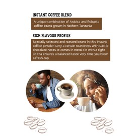 Organic Instant coffee AFRICAFE Unique - Premium Tanzania coffee - blend of 100% Robusta & Arabica bean - Non GMO 50g Can