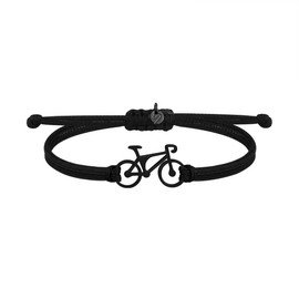 SAILBRACE Black Road Bike Bracelet Black, Stainless steel, nylon