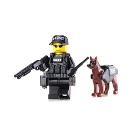 Battle Brick Police K9 Tactical Assault Officer Collectible Custom Minifigure