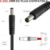 5.5x2.1mm DC Power Cord (1-Pack End-Alligator Clip)