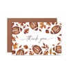 Whaline 24 Packs Fall Football Thank You Cards Watercolor Autumn