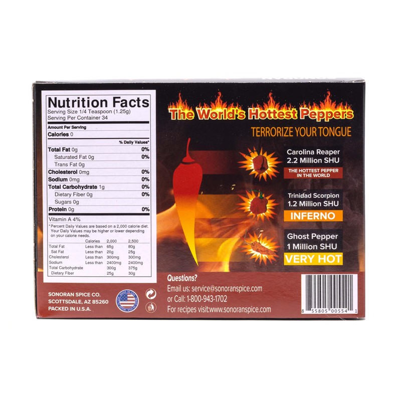 Sonoran Spice Carolina Reaper, Trinidad Scorpion, Ghost Pepper 1.5 Oz