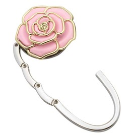 Vpang Purse Hook Purse Hanger Rose Flower Foldable Handbag Hanger Folding Table Hanger Holder Bag Storage (White)