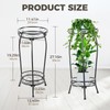Kavlium Plant Stand Indoor Outdoor，Tall Black Metal Rustproof Stable Plant
