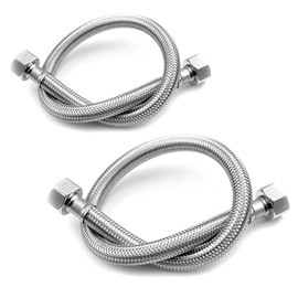 XIFIRY Pair of Flexible Pipes for Bathroom/Kitchen/Toilet Taps British Standard Pipe 1/2" x 1/2" BSP Fitting 500mm Long