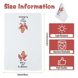 TAGDANK Funny Chicken Kitchen Bathroom Towels Decor - Wake up and be Awesome - Tea Coffee Towels for Kitchen Dish Towels Cute Kitchen Decor Chicken Decoration Hand Towels 16x24 Inch