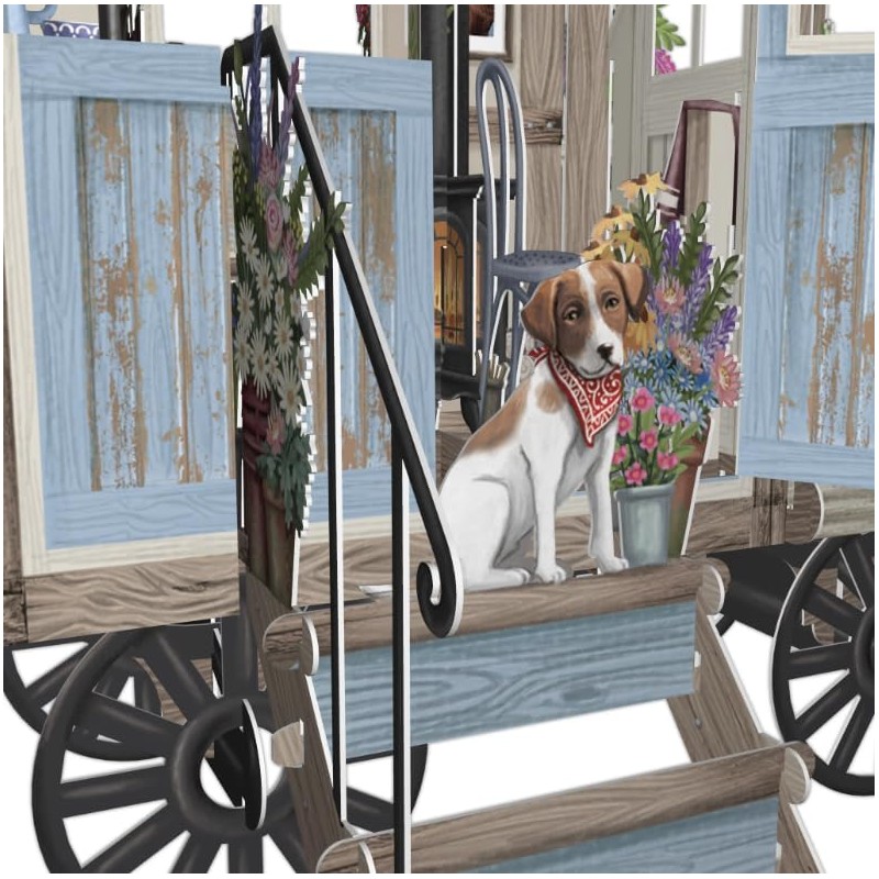 Paper D'Art 3D043 Betty Blue 3D Pop Up Card