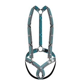 IYUNYI - Arnés elástico para hombre, con junta tórica, disfraz de club, accesorios, Azul, Medium