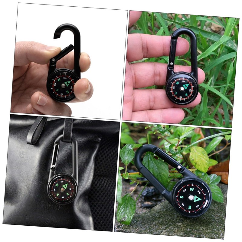 WHAMVOX Camping Compass Carabiner Clip Multi-Function Hiking Gear for Outdoor