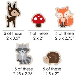 Big Dot of Happiness Woodland Creatures - DIY Shaped Baby Shower or Birthday Party Cut-Outs - 24 Count