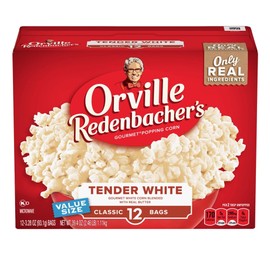 Orville Redenbacher's Gourmet Popping Corn - 3,28 oz -12 unidades - Pack Microwave Bags, Tender White Corn with Real Butter, 39.4 oz Value Size + Createandbundle Sticker