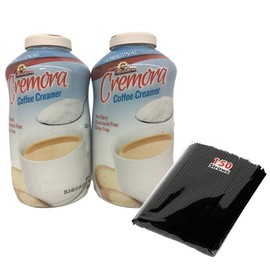 Borden Cremora Non Dairy Coffee Creamer Powder 35.3 oz with Plastic Coffee Stirrers (Pack of 2)