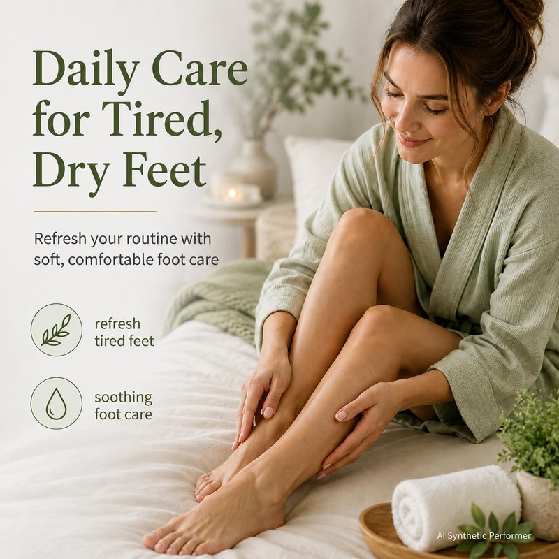 Tea Tree Foot Cream for Dry Rough Feet, Moisturizing Heel