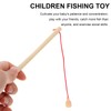 NUOBESTY Wooden Magnetic Fishing Pole 6PCS Wooden Magnetic Fishing Poles