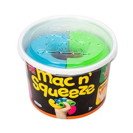 Schylling NeeDoh Mac 'N' Squeeze - Sensory Squeeze Toy - Contains 4 Squishy Noodles - 3" Wide - Color May Vary (Pack of 1)