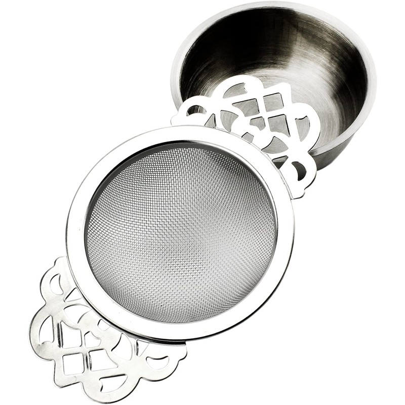 SOLSTICE TEA TRADERS Empress Tea Strainers with Drip Bowls (Pack