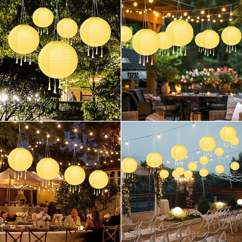 HOTUT Solar Lights Outdoor Garden, 2 Pack 10in Hanging Solar