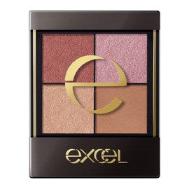 Excel CX06 Real Close Shadow (Back Slit) Nuance Color Eyeshadow Palette, 4 Colors, 3 Textures (Glossy, Lame, Matte)