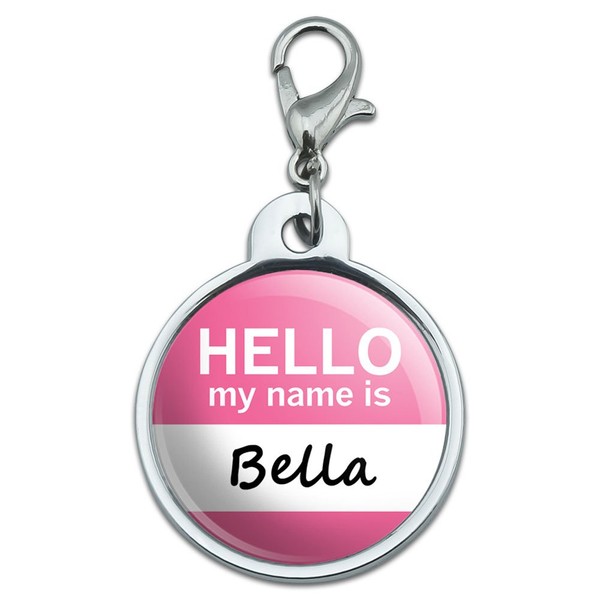 Graphics and More Chrome Plated Metal Small Pet ID Dog Cat Tag Hello My Name is BA-BR - Bella