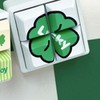 Square acrylic keyring bag ring green fortune design keycap decoration