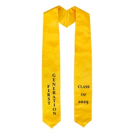 GraduatePro First Generation Graduation Stole 72 Inches Class of 2025 Graduation Stole for High School College Graduates Gold