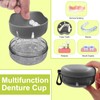 THSTOIC Denture Case & Cup, Travel Retainer Case with Mirror,