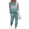 PRETTYGARDEN Women's Color Block 2 Piece 2025 Fall Tracksuit Crewneck