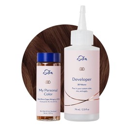eSalon Kit de Tinte y Tinte para El Cabello Permanente - Caoba Cobre Marrón Oscuro - Colorista Personal para Cobertura Hasta 100% de Gras, Todo Tipo de Cabello - Grado Profesional Libre de Amonías