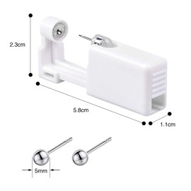 Vegena 8 Piece Piercing Gun Unit Tool Painless Piercing Gun Ear Piercing Set with Stud Earrings for Asepsis Piercing Kit Piercing Accessories, Stainless Steel Metal