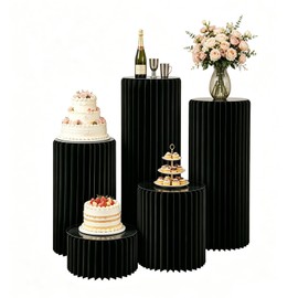 Jueraori Cylinder Stands for Party, 5 PCS Round Display Pedestal Stand